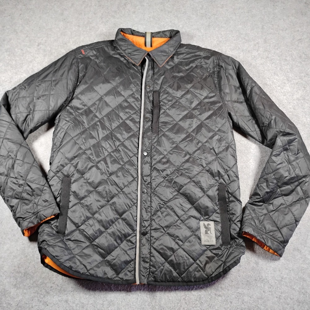 Chrome Industries Warm Workshirt Jacket Mens XL Black Orange Quilted Reversible